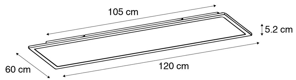 Acél mennyezeti lámpa 120 cm LED-del és távirányítóval - Liv