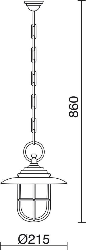 NOVOLUX 671B-G05X1A-33 GRASS Kültéri Függő Lámpa Antik Sárgaréz, Fehér IP44