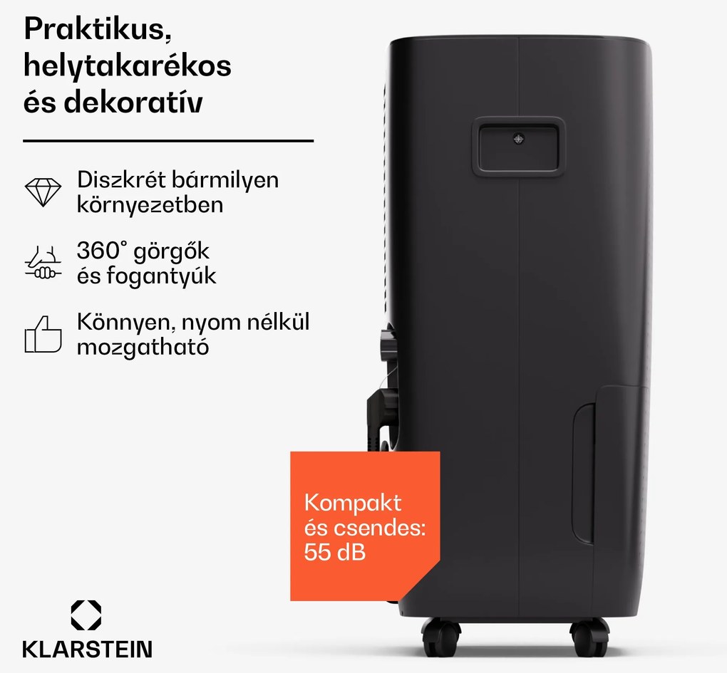 Klarstein DryFy Pro Connect 60 Smart, Párátlanító, WiFi, Kompresszor, 60l/24 h, 45-65 m²
