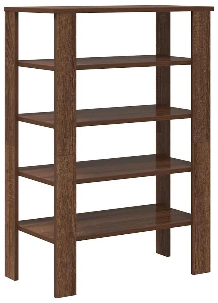 barna tölgy színű szerelt fa cipőtartó 61x32x87,5 cm