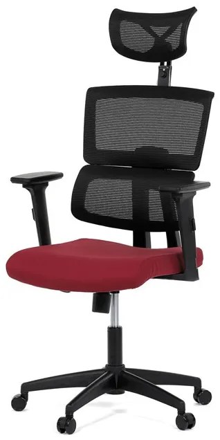 Vörös hálós irodai szék hintamechanikával. KA-B1025 BOR