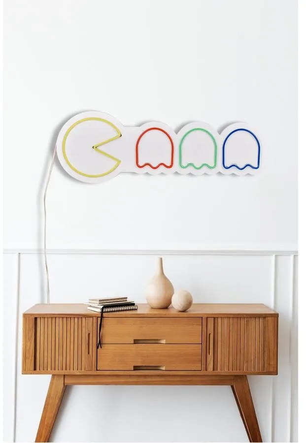 Műanyag LED-es fali dekoráció, Pacman - Multicolor