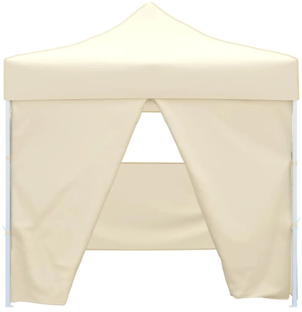 vidaXL krémszínű összecsukható pavilon 4 fallal 3 x 3 m