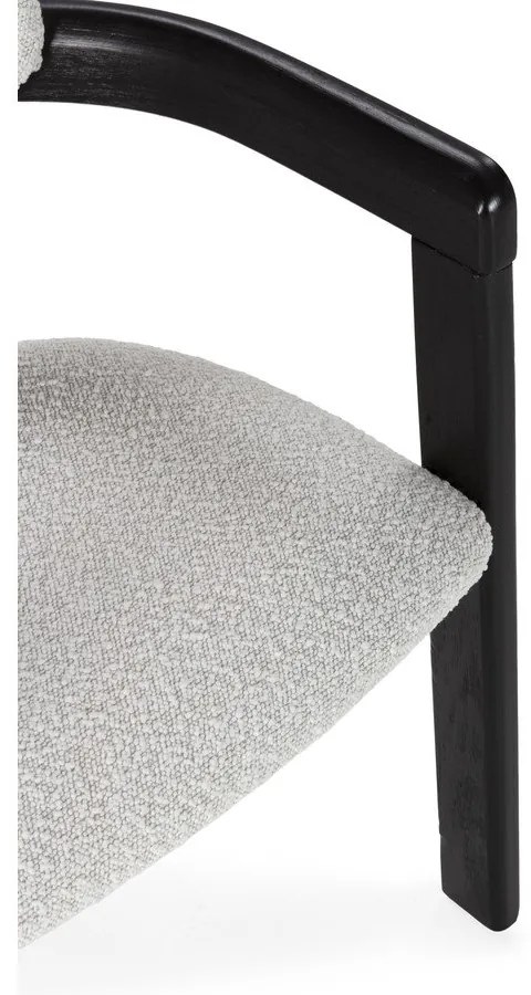 Fehér-fekete kárpitozott karfás étkezőfotel szett 2 db-os Eiden – MOME