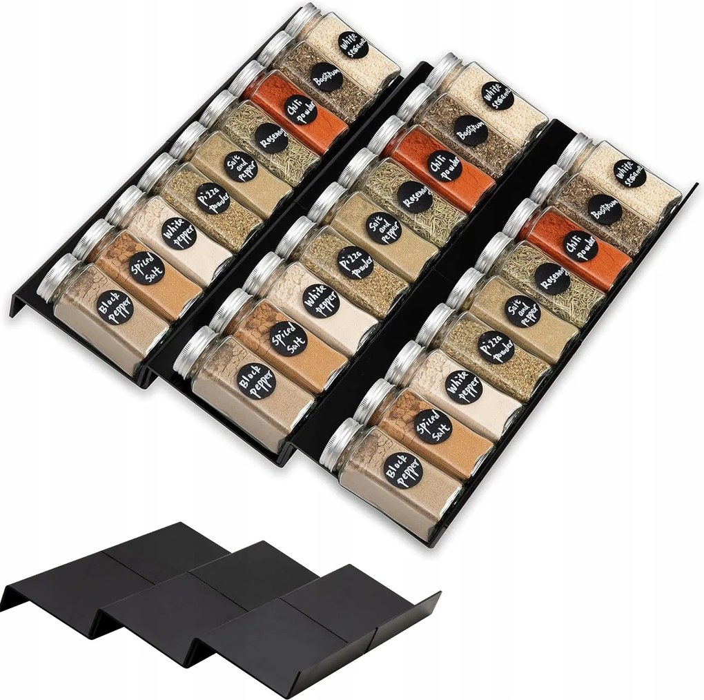 6DB Fűszertartó Fiókbetét Becsúsztatható Rendszerező Polc Állítható