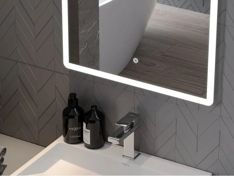 Mexen Navia 60 x 80 cm-es, LED 6000K, páramentes fürdőszobai tükör - 9803-060-080-611-00