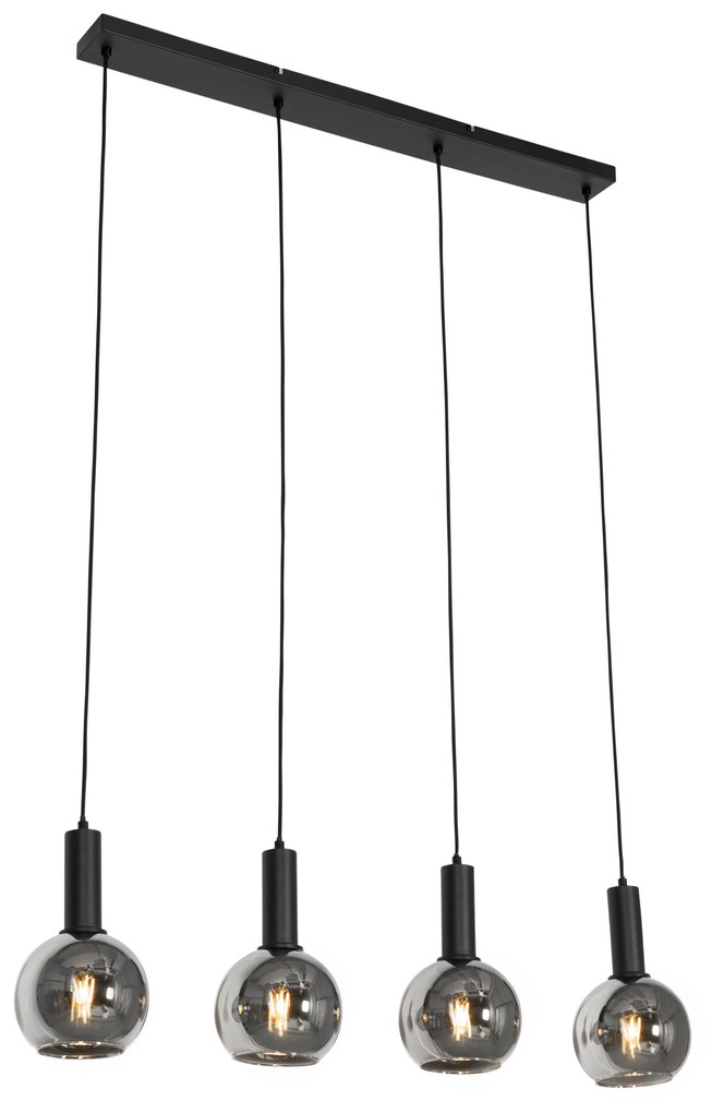 Art Deco lógólámpa fekete füstüveggel 4 lámpás - Josje