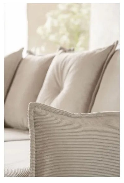 Bézs kordbársony kinyitható sarokkanapé (variálható) Lazy Lukka – Miuform