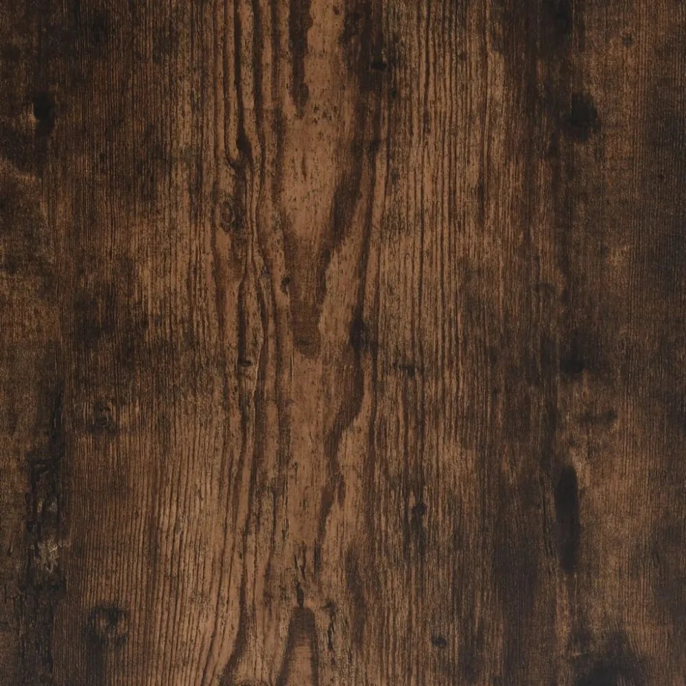 füstös tölgy színű szerelt fa ágykeret fejtámlával 150x200 cm