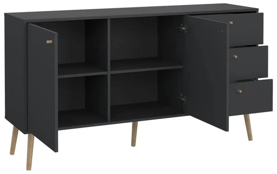 Antracitszürke alacsony komód 149x82 cm Bodo – Tvilum