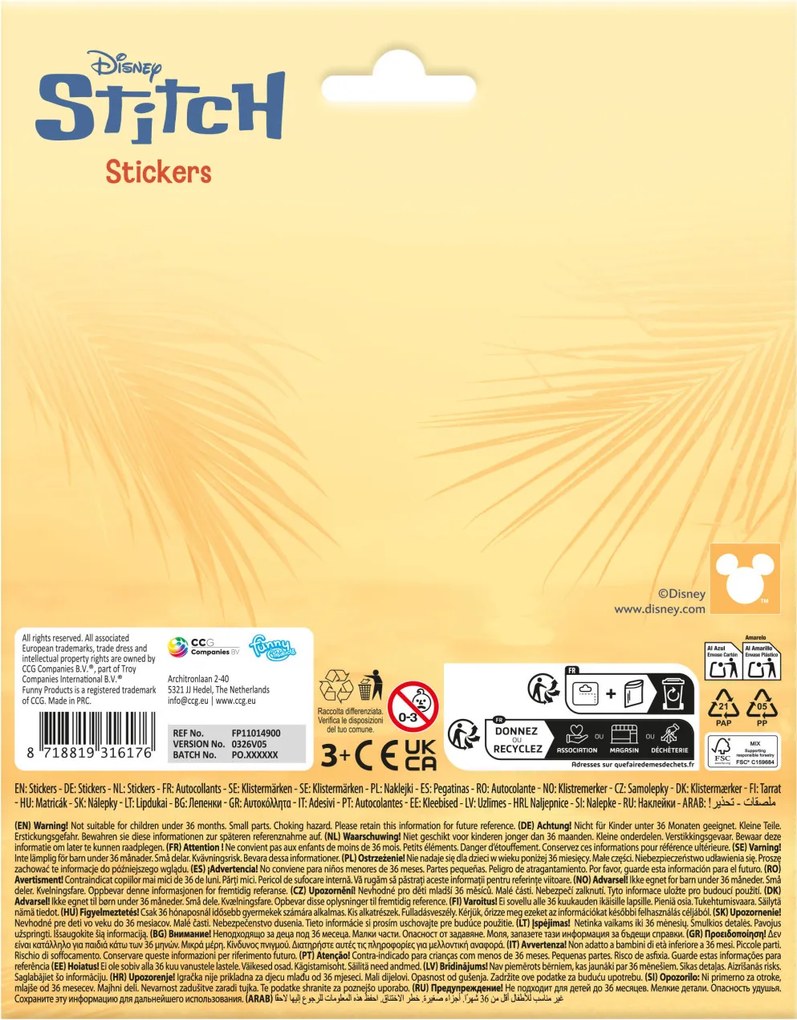 Disney Lilo és Stitch, A csillagkutya Chillin matrica