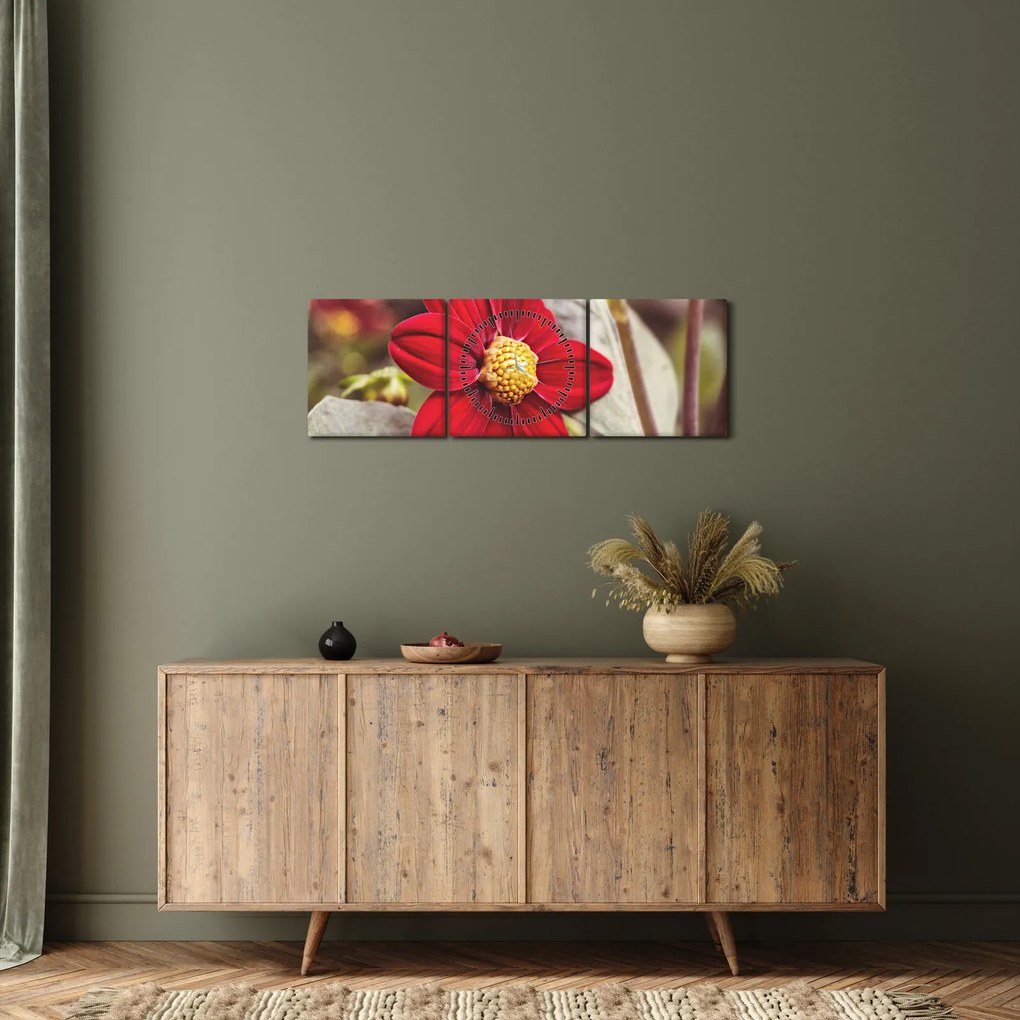 Virág képe (órával) (90x30 cm)