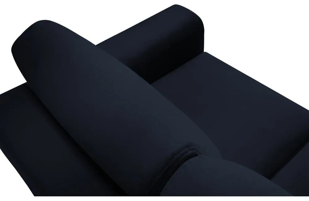 Sötétkék bársony kinyitható tárolóhelyes kanapé 235 cm Kyoto – Cosmopolitan Design