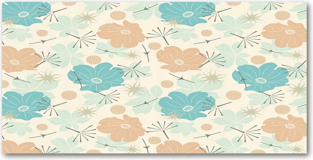 Konyhai panel Virágos mintás 100x50 cm Ragasztó