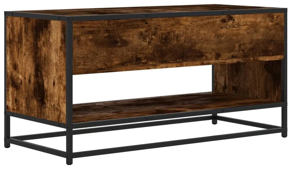 füstös tölgy színű szerelt fa és fém TV-szekrény 91x40x46 cm