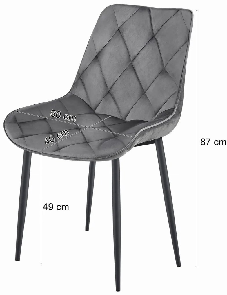 AKCIÓ Bársonyos étkezőszék TOR, sötétszürke II. osztály