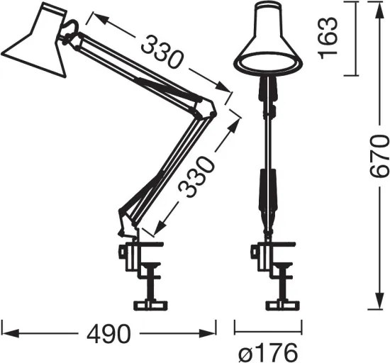 Osram -LED Dimmelhető asztali lámpa csíptetővel OFFICE LINE LED/9W/230V 3000K fekete
