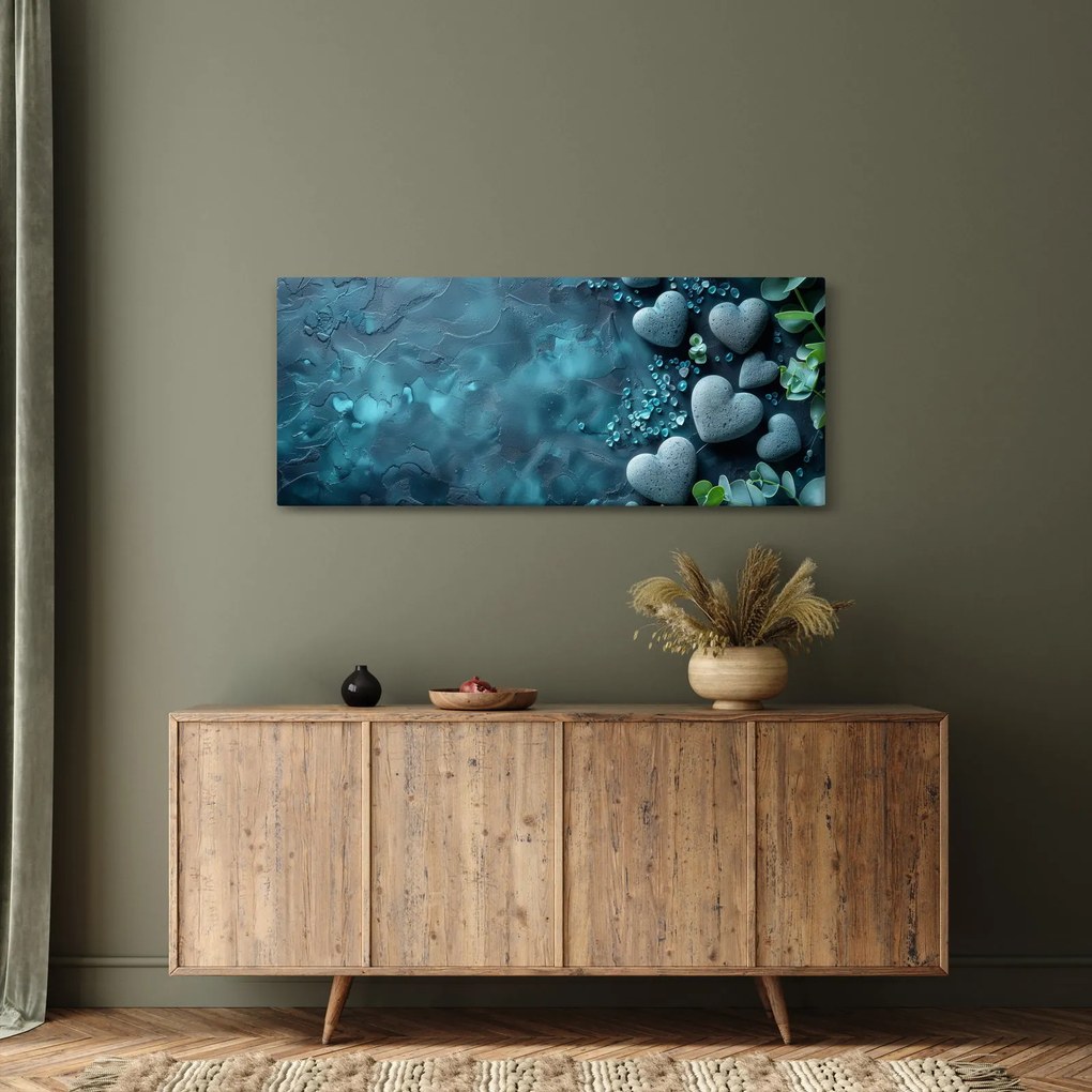 Kép - Szív alakú kövek (120x50 cm)