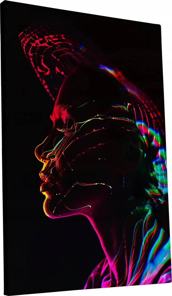 Vászonkép Női portré színes otthon nappali 40x60