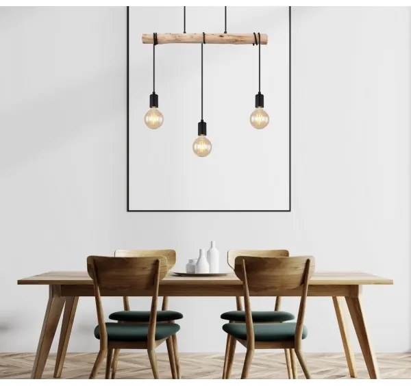 Globo 15539-3H - Csillár zsinóron GREGOR 3xE27/60W/230V