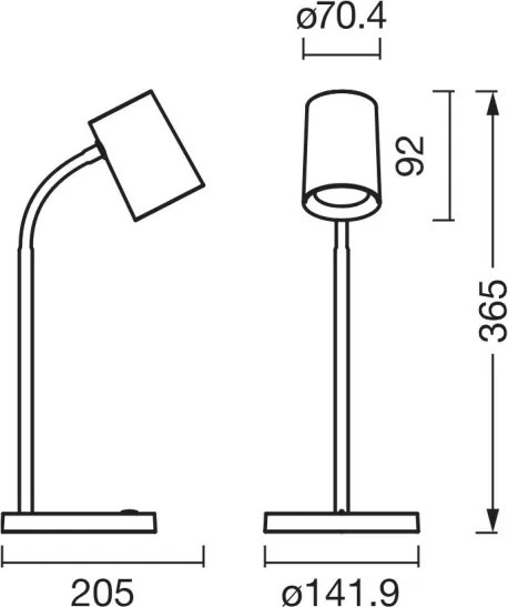 Osram - Asztali lámpa DESK LINE 1xGU10/9W/230V szürke