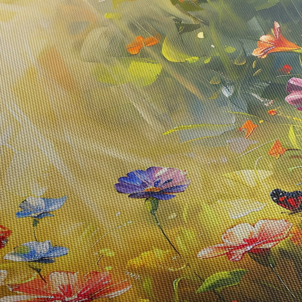 Kép - Tavaszi virágos rét, festmény (150x105 cm)