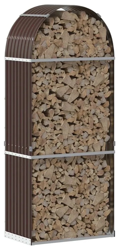 vidaXL barna horganyzott acél rönktartó 80x45x190 cm