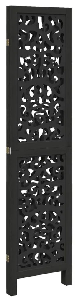 3 paneles fekete tömör császárfa térelválasztó