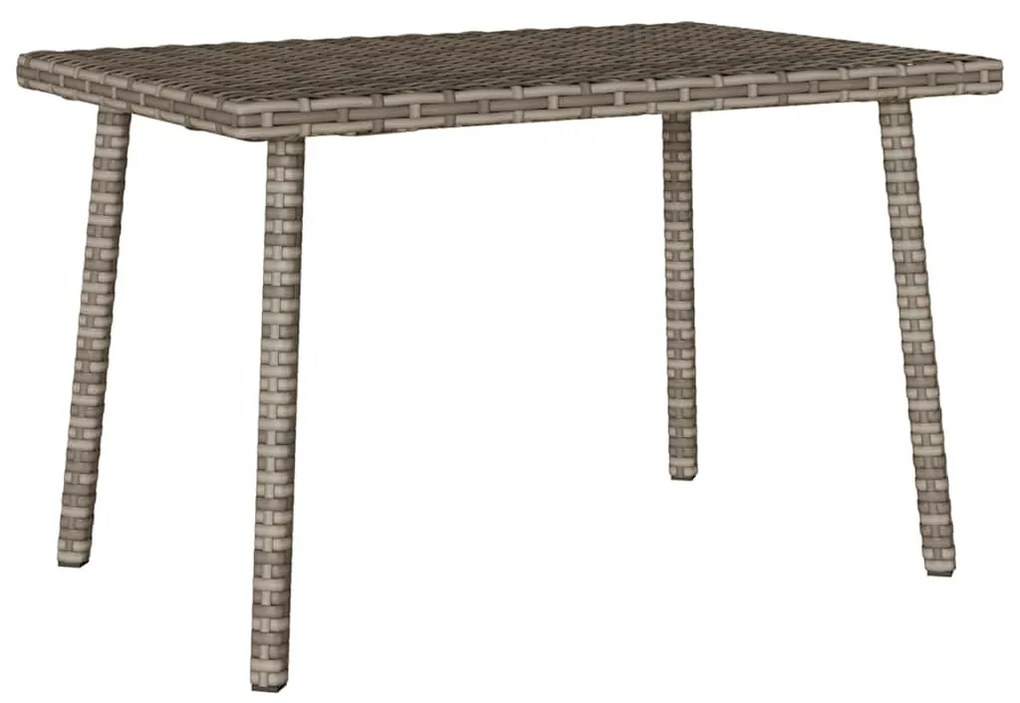 téglalap szürke polyrattan kerti dohányzóasztal 60x40x37cm