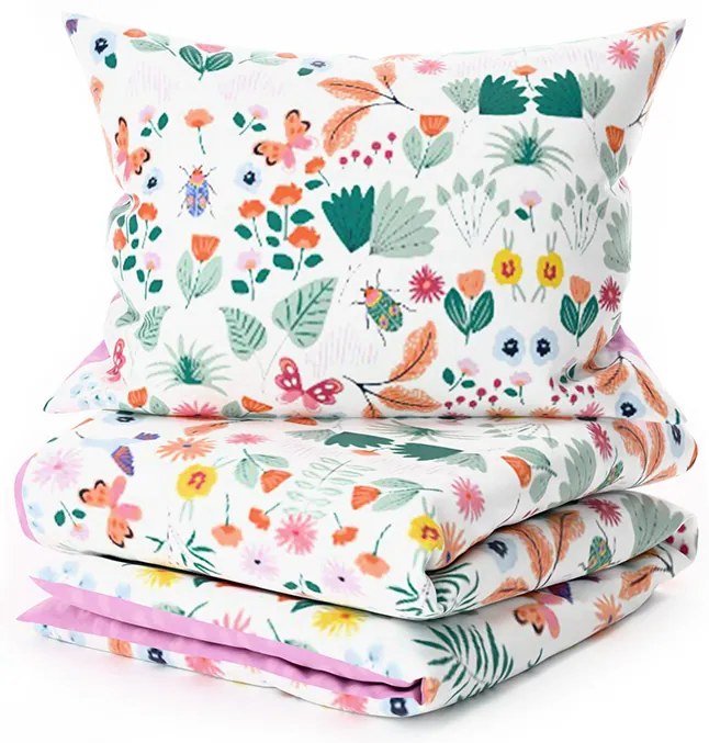 Krepp ágynemű kiságyba Renforcé LUNETTA rózsaszínű Ágyneműhuzat mérete: 45 x 65 cm | 90 x 140 cm