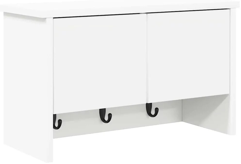 Fali Kabáthorog polcokkal ajtóval Fehér 50 x 20 x 30 cm Faanyag