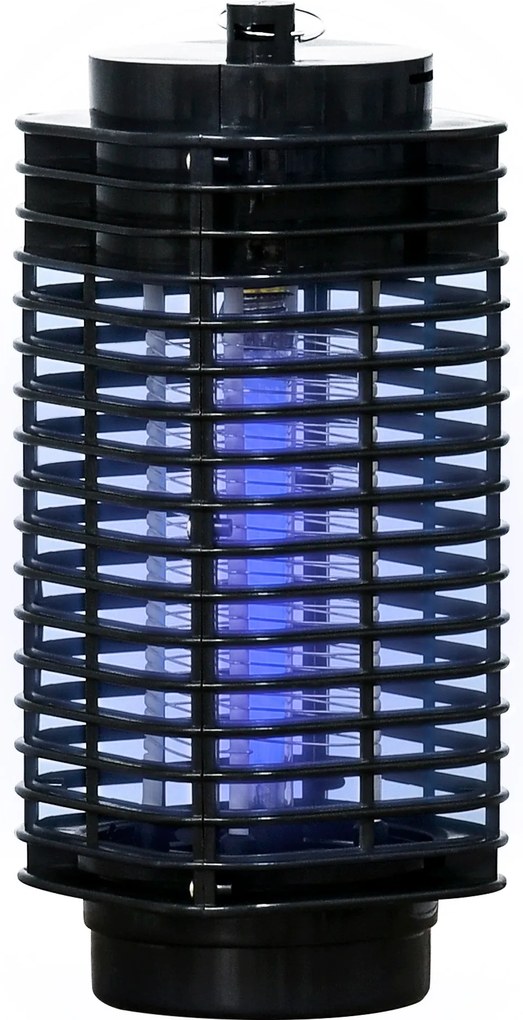 Outsunny Rovarriasztó Lámpa, Elektromos Benti és Kinti Moszkitó Ölő, 3W LED, Elektromos Légy Ölő Lógó Kampóval, Fekete Rovarriasztó Lámpa | Aosom