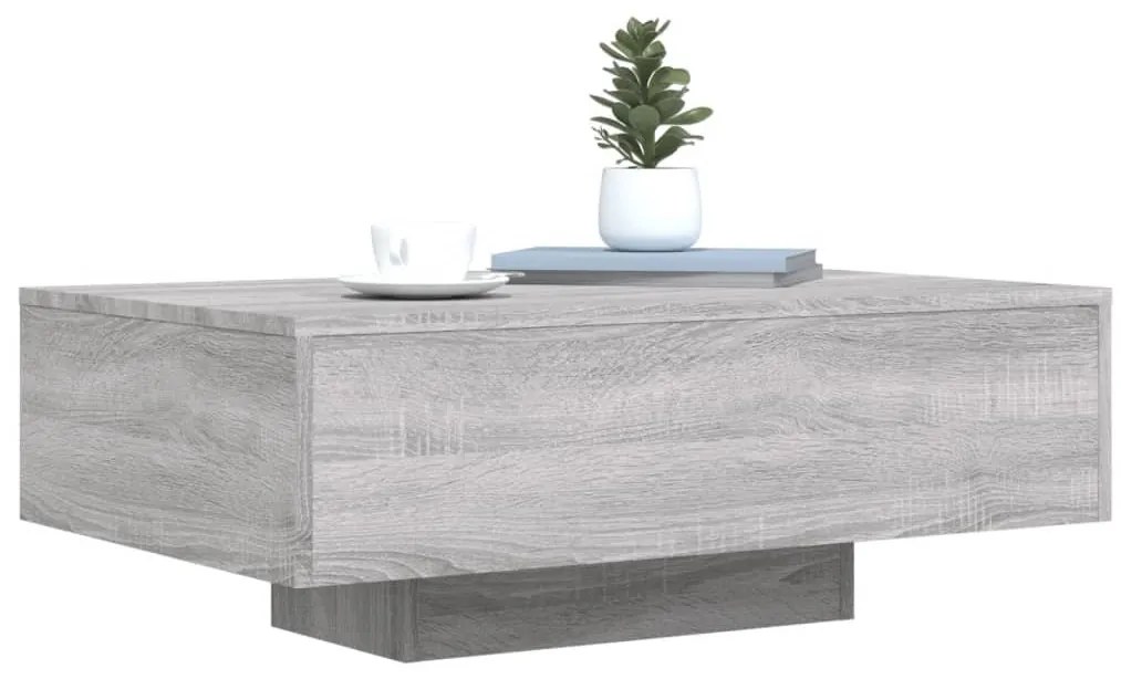 Szürke sonoma színű dohányzóasztal LED-lámpákkal 85x55x31 cm