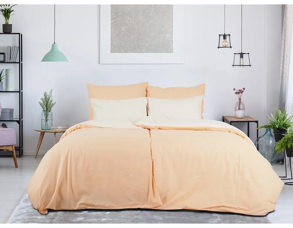 B.E.S. Petrovice Pamut ágynemű Double face barack/hamuszínű