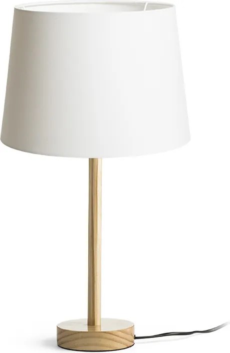 RENDL MAUI/AMBITUS 30 asztali lámpa Polycotton fehér/fa 230V LED E27 15W