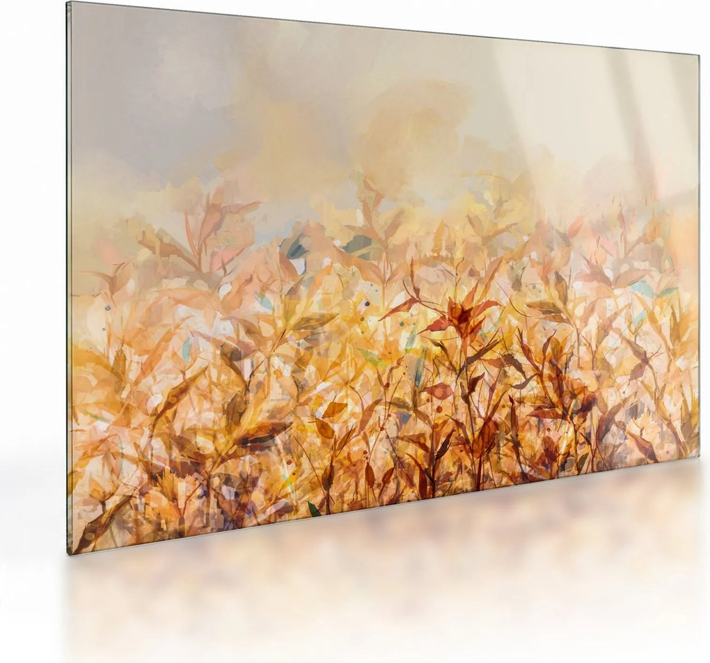 Kép - levelek az ősz színében, olajfestmény (üvegen) (70x50 cm)