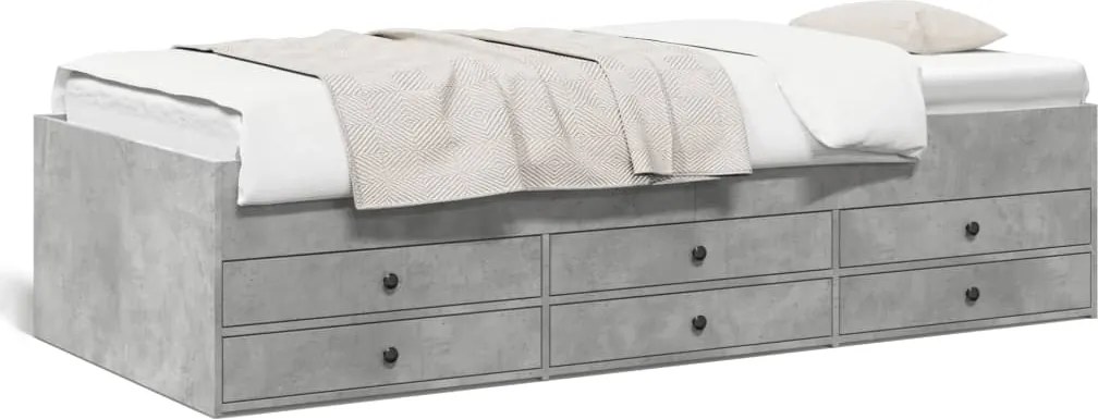 vidaXL betonszürke kanapéágy fiókkal matrac nélkül 90x190 cm