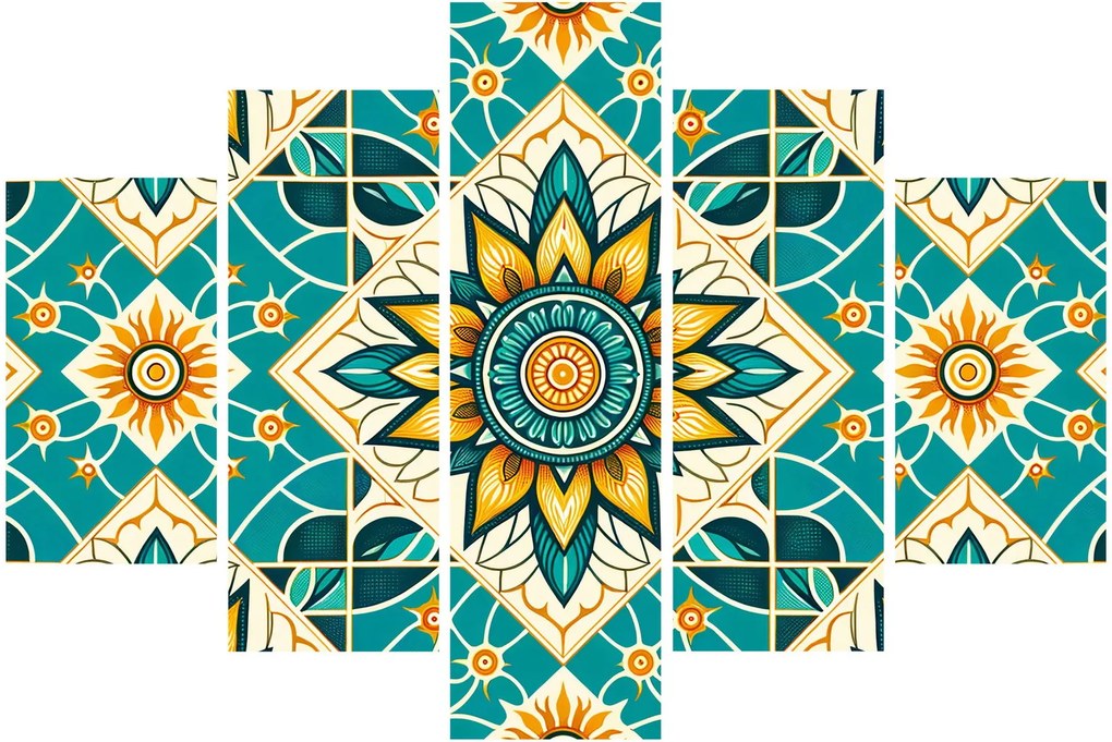 Kép - Türkiz minta (150x105 cm)