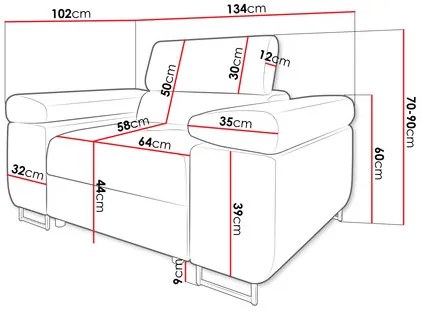 Fotel Terazuro 1 S (sötétzöld) . 1103840