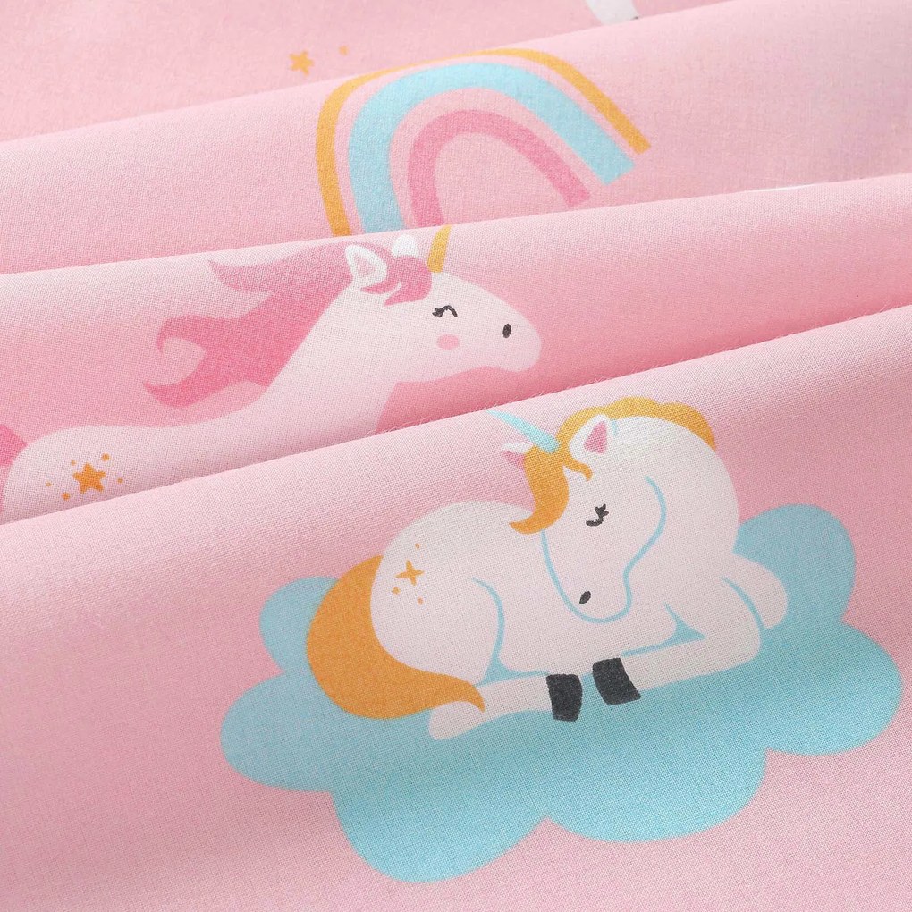 Goldea gyerek pamut függöny - vidám egyszarvúak 160x150 cm