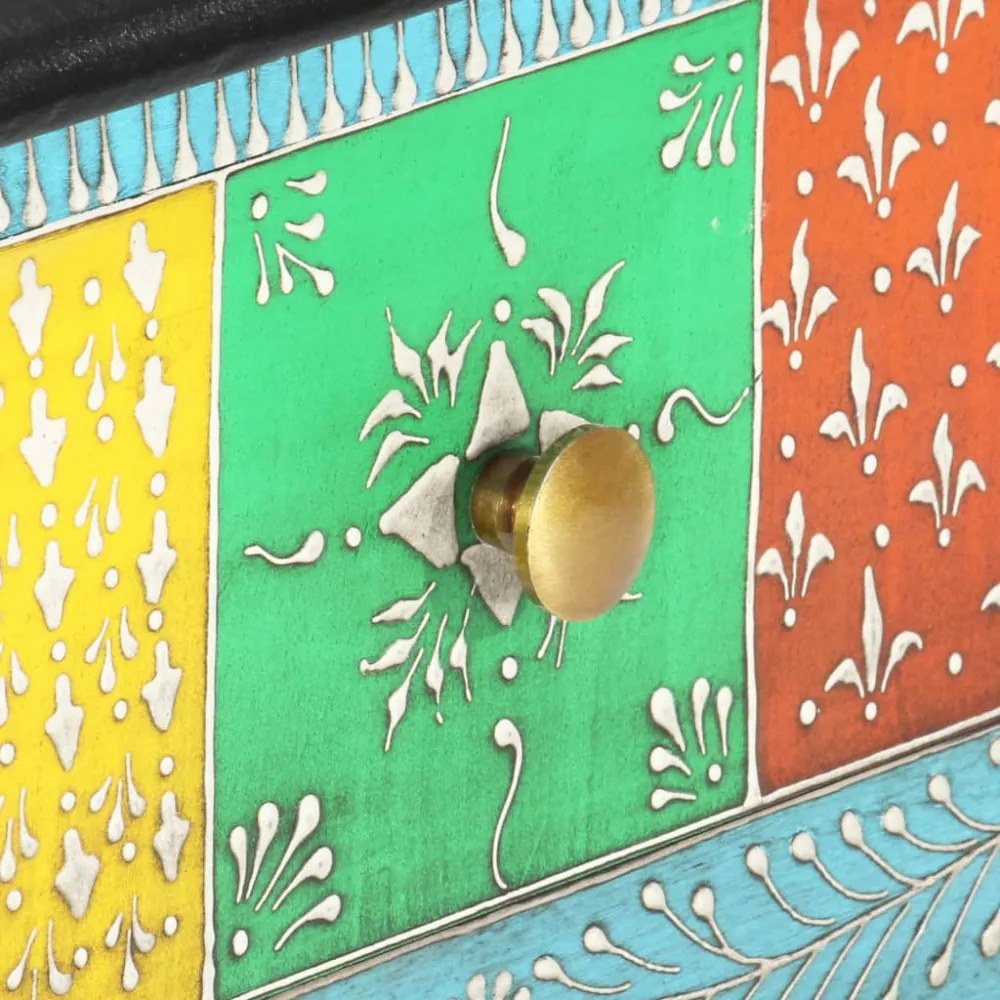kézzel festett tömör mangófa tálalóasztal 80 x 35 x 75 cm