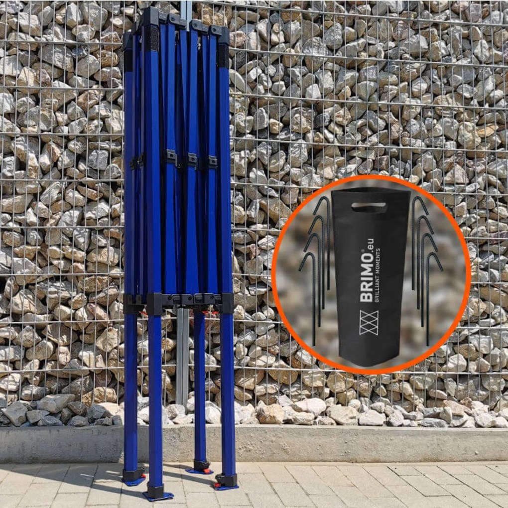 Gyorsan felállítható sátor 2x3m (3 fal): Acél szilárdság a piacosok számára - plusz 3 oldalfal - Piros