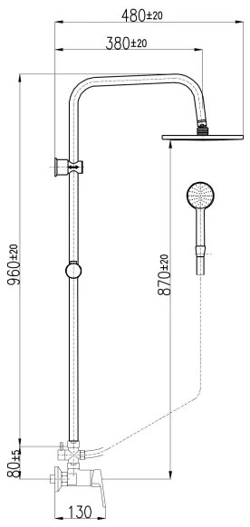 RAV Slezák CO182.5/7 - COLORADO zuhanyszett csapteleppel, fényes króm
