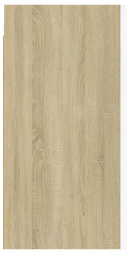 fehér és sonoma tölgy szerelt fa TV-szekrény 30,5 x 30 x 60 cm