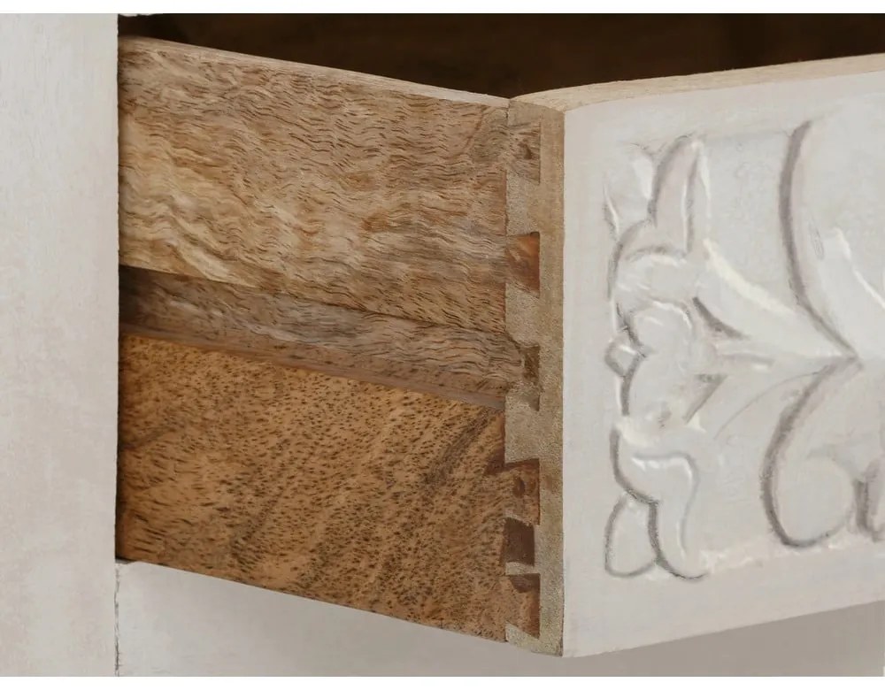 Krémszínű mangófa ruhásszekrény 180x40 cm Kalhana – Støraa