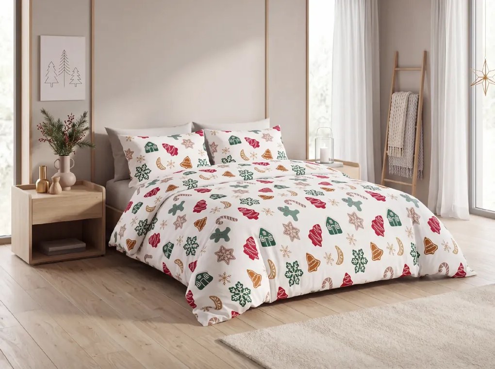 Flanel ágynemű HOLLY fehér Ágyneműhuzat mérete: 2 db 70 x 90 cm | 200 x 220 cm