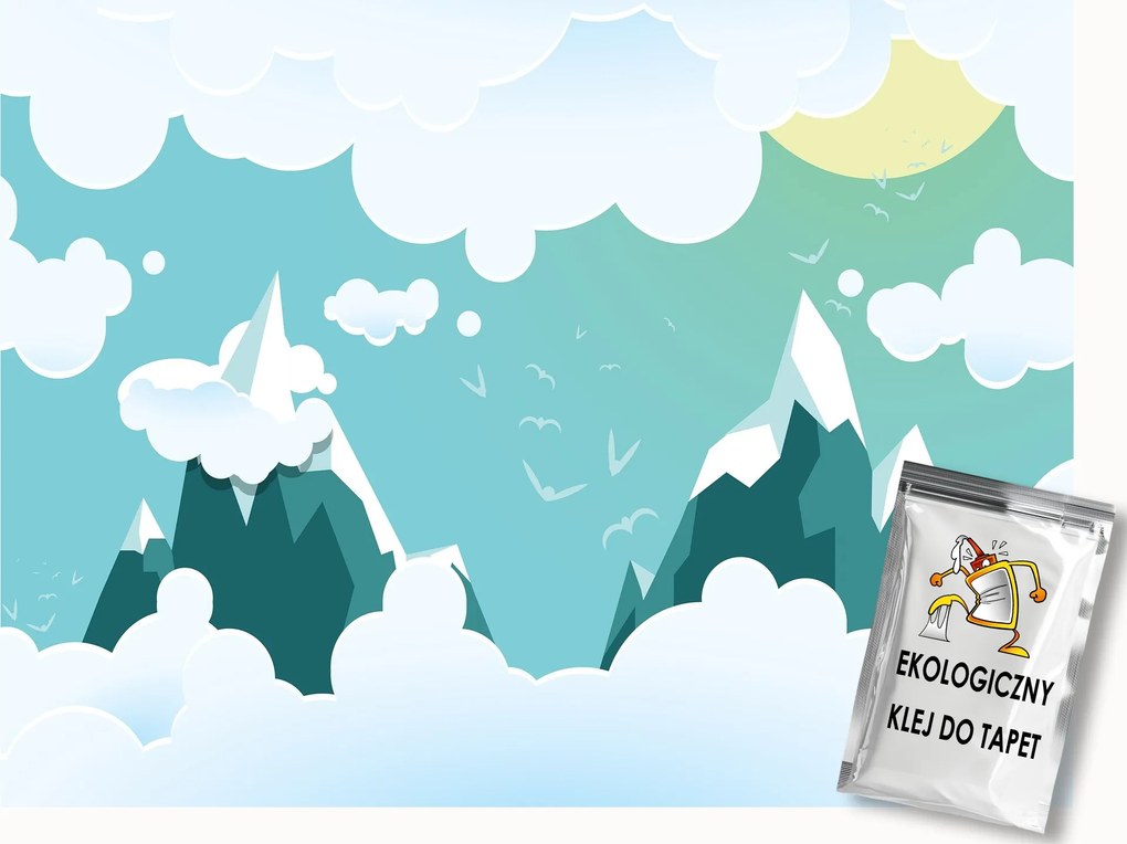 Fotótapéta Flizelina Hegyek Felhők Kék Gyerekszoba 400x280 ragasztó