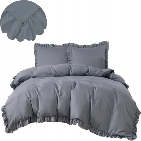 Fodros ágyneműhuzat 200x220 Szürke Ágyneműhuzat garnitúra Sok Minta