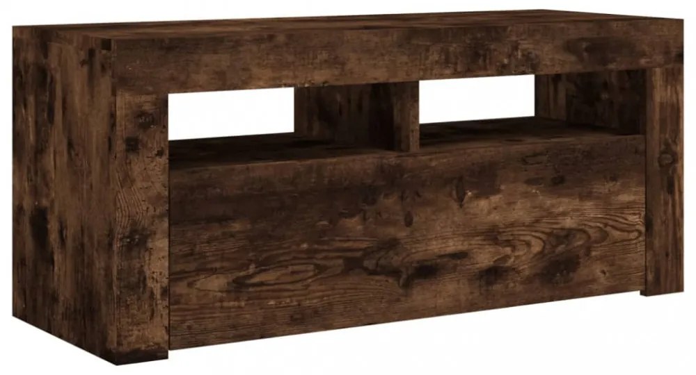 füstös tölgy színű TV-szekrény LED-világítással 90 x 35 x 40 cm