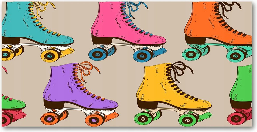 Fotótapéta üvegfalra Színes görkorcsolya 140x70